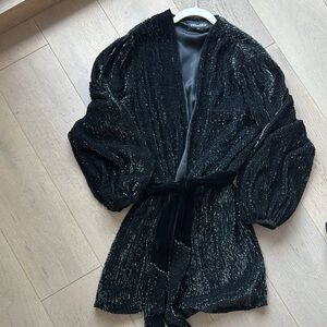 Retrofete Black Wrap Dress